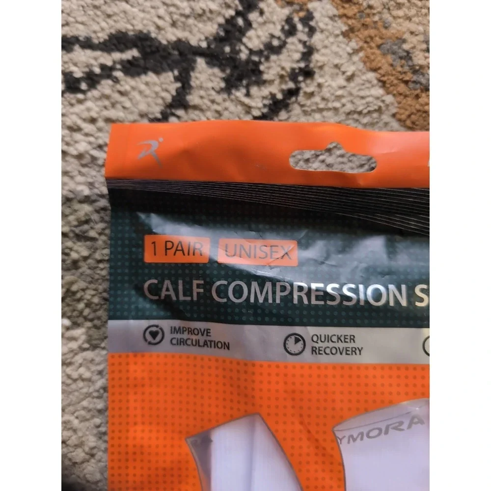 New Size‎ Small Unisex Rymora Calf Compression Sleeves 1 Pair White
